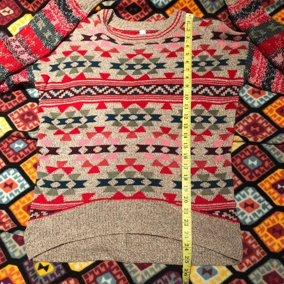 NWT Aéropostale Aztec Geometric Knit Sweater XS • Soft Cozy Fall Winter Pullover - Picture 6 of 7